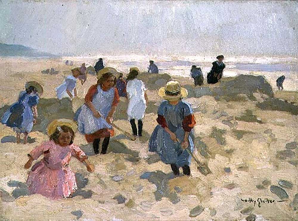 Children playing on the beach a Jan Willem Sluiter