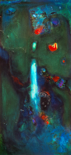 Green Waterfall (oil on canvas)  a Jane  Deakin