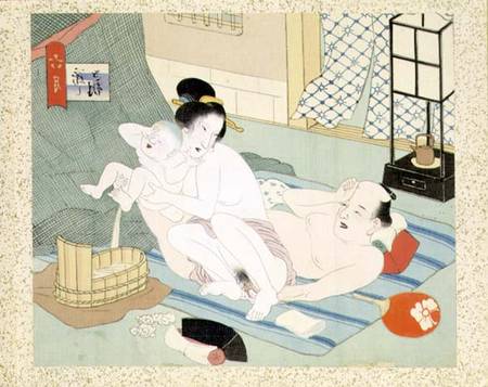 Intimate Domestic Scene (w/c on silk) a Japanese School
