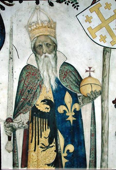 The Nine Worthies detail of Charlemagne (747-814) 1418-30 a Jaquerio