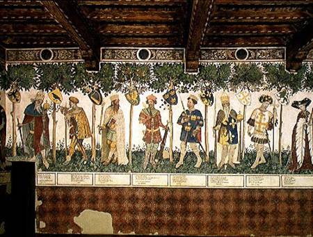 The Nine Worthies and the Nine Worthy Women, detail of Julius Caesar, Joshua, King David, Judas Macc a Jaquerio