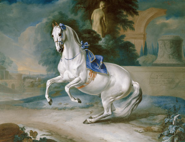 The White Stallion 'Leal' en levade a J.C. Hamilton