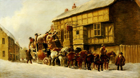 Outside The George Inn,  Winter a J.C. Maggs