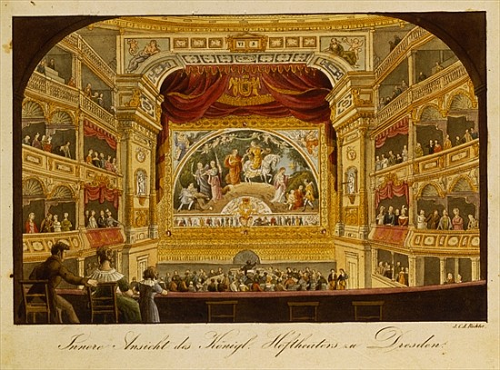 The interior of the royal theatre at Dresden, c.1845 a J.C.A. Richter