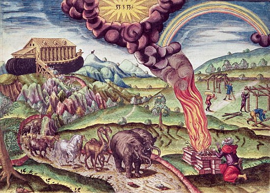 Noah''s Ark, illustration from ''Brevis Narratio...'', published by Theodore de Bry a J.(de Morgues) Bry Th. (1528-98) after Le Moyne