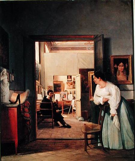 The Studio of Ingres in Rome a Jean Alaux