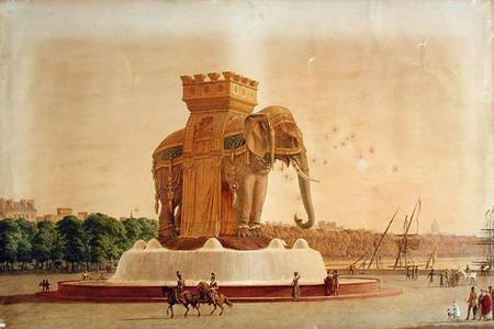 View of the Elephant Fountain at the Place de la Bastille a Jean Antoine Alavoine