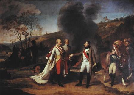 Meeting between Napoleon I (1769-1821) and Francis I (1768-1835) after the Battle of Austerlitz a Jean-Antoine Gros
