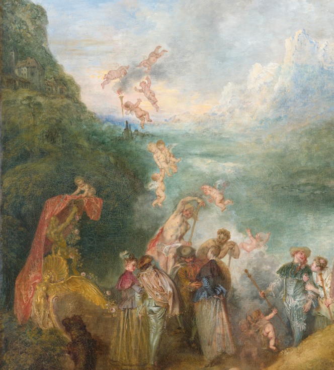 Pilgrimage to Cythera (Embarkation for Cythera) Detal: Putti a Jean Antoine Watteau