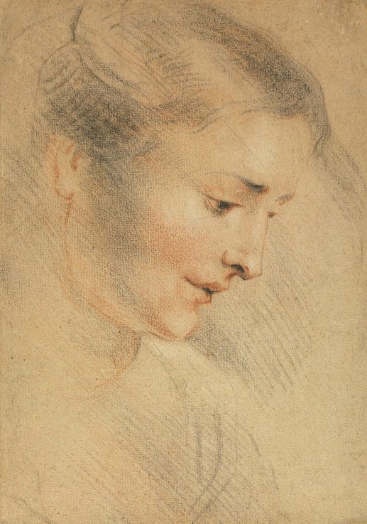 Study of a Woman's Head a Jean Antoine Watteau