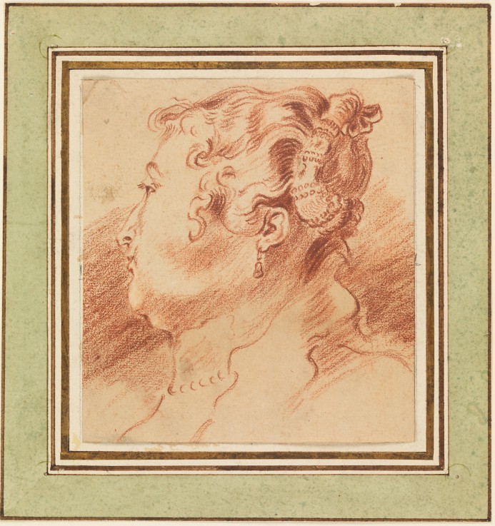 Study of Woman's Head a Jean Antoine Watteau