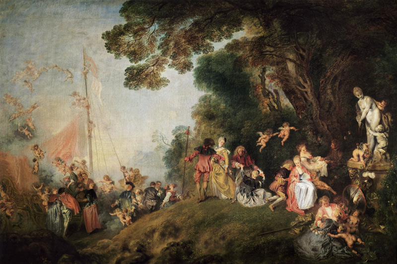 Einschiffung nach Kythera a Jean-Antoine Watteau