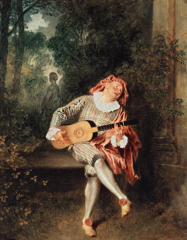 Watteau / Mezzetin / c. 1718/19 a Jean-Antoine Watteau