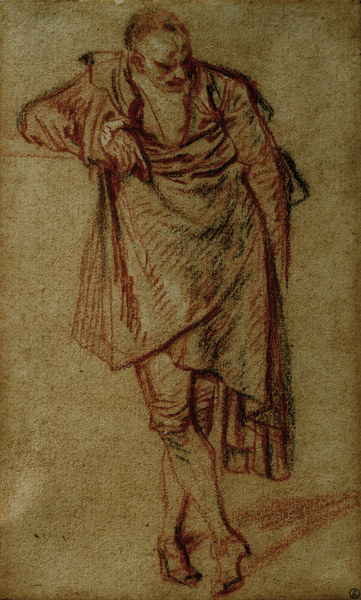 A.Watteau, Stehender Mann a Jean-Antoine Watteau