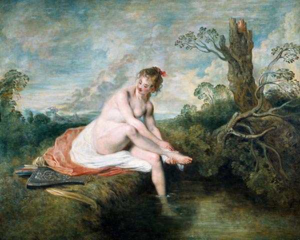 The bath of Diana. a Jean-Antoine Watteau