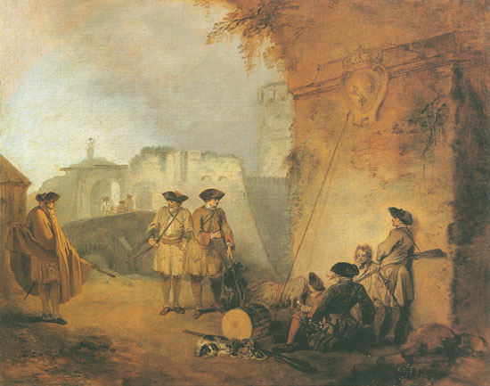 the door of Valenciennes a Jean-Antoine Watteau