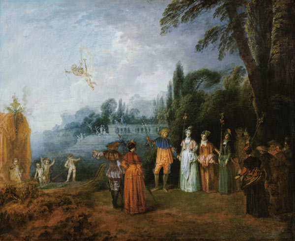 Die Einschiffung nach Kythera a Jean-Antoine Watteau