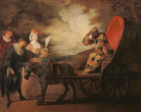 Fatouville, Arlequin / Gem.v.Watteau a Jean-Antoine Watteau