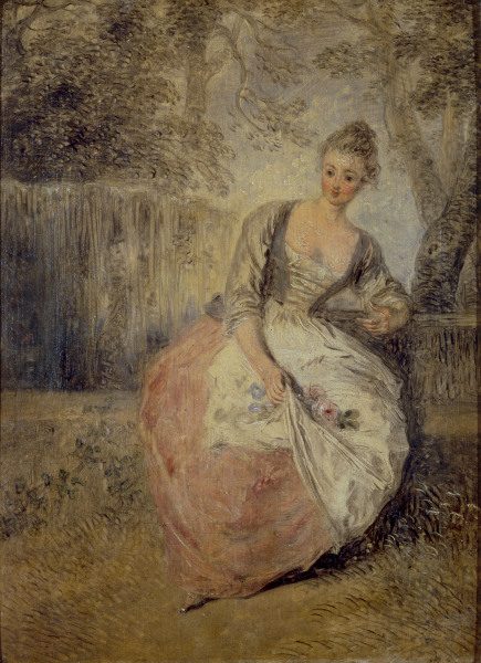 Watteau / L Amante inquiete / c. 1716/18 a Jean-Antoine Watteau
