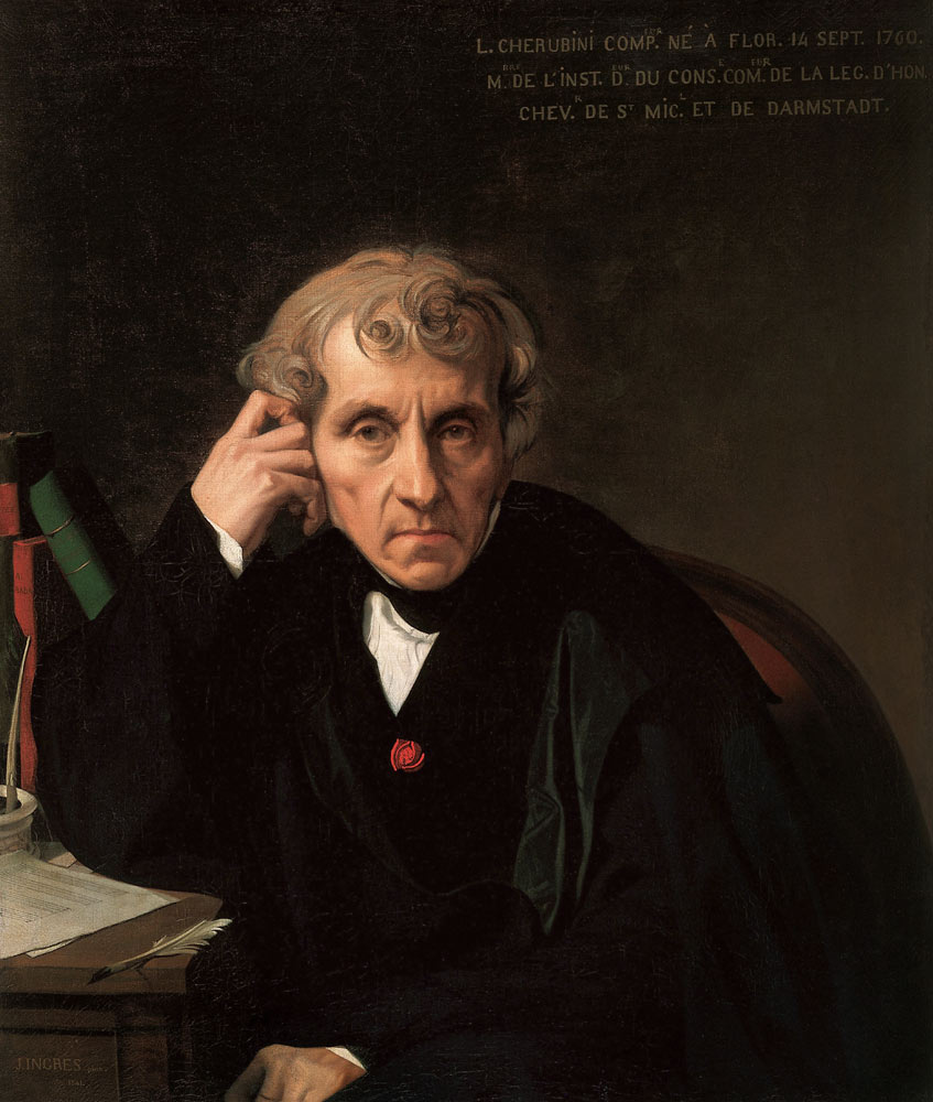 Portrait of the composer Luigi Cherubini (1760-1842) a Jean Auguste Dominique Ingres