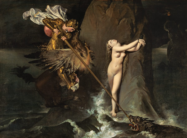 Ruggiero Rescuing Angelica a Jean Auguste Dominique Ingres
