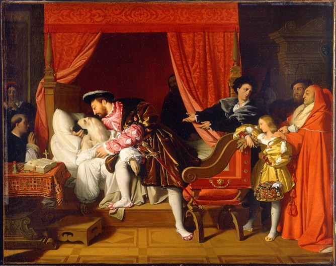 Francis I Receives the Last Breaths of Leonardo da Vinci a Jean Auguste Dominique Ingres