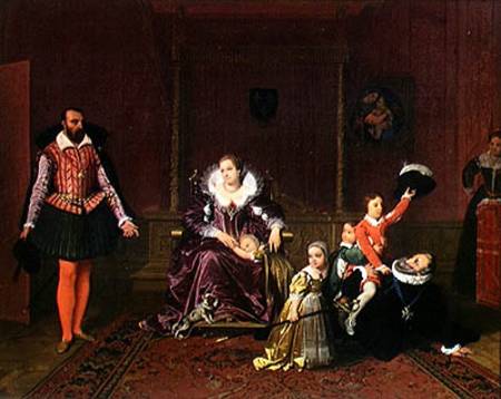 Henri IV (1553-1610) King of France and Navarre Playing with his Children as the Ambassador of Spain a Jean Auguste Dominique Ingres