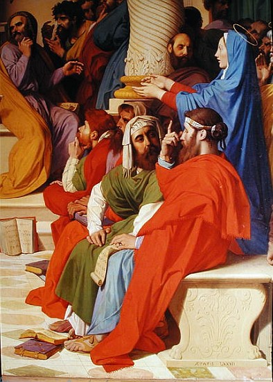 Jesus Among the Doctors, detail of the doctors and the Virgin Mary a Jean Auguste Dominique Ingres