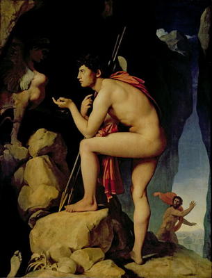 Oedipus and the Sphinx, 1808 (oil on canvas) a Jean Auguste Dominique Ingres