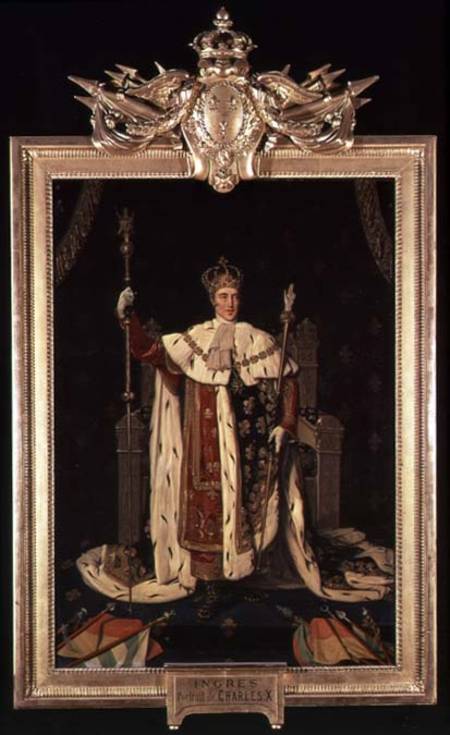 Portrait of Charles X (1757-1836) in Coronation Robes a Jean Auguste Dominique Ingres