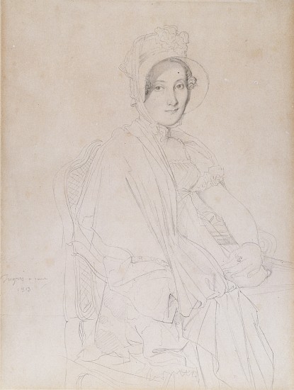 Portrait of Marie Marcoz, later Vicomtesse de Senonnes de Senonnes a Jean Auguste Dominique Ingres