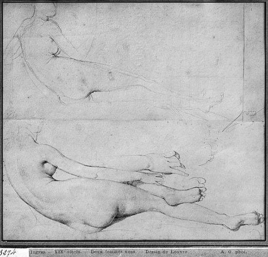Studies for The Grande Odalisque (see also 233243) a Jean Auguste Dominique Ingres