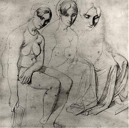 Study for Francesca da Rimini a Jean Auguste Dominique Ingres