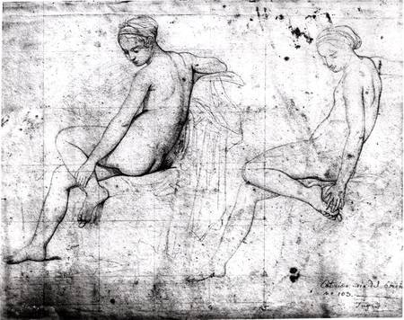 Study for the Turkish Bath a Jean Auguste Dominique Ingres