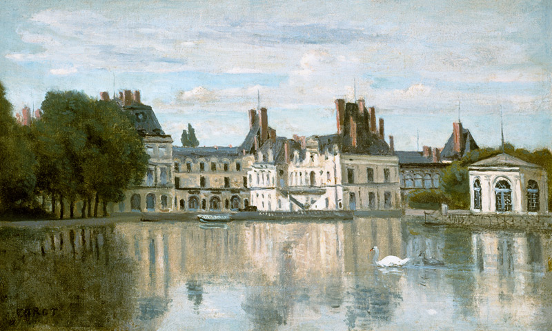 Look to the castle Fontainebleau. a Jean-Babtiste-Camille Corot