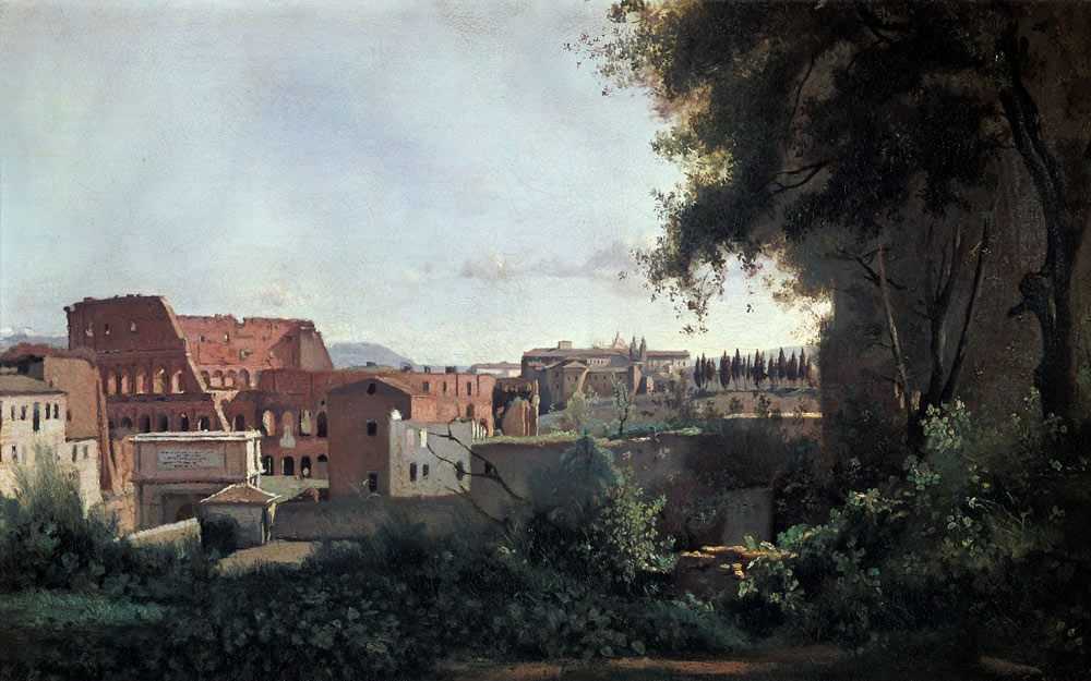 Colosseum from Farnesian Gardens / 1826 a Jean-Babtiste-Camille Corot