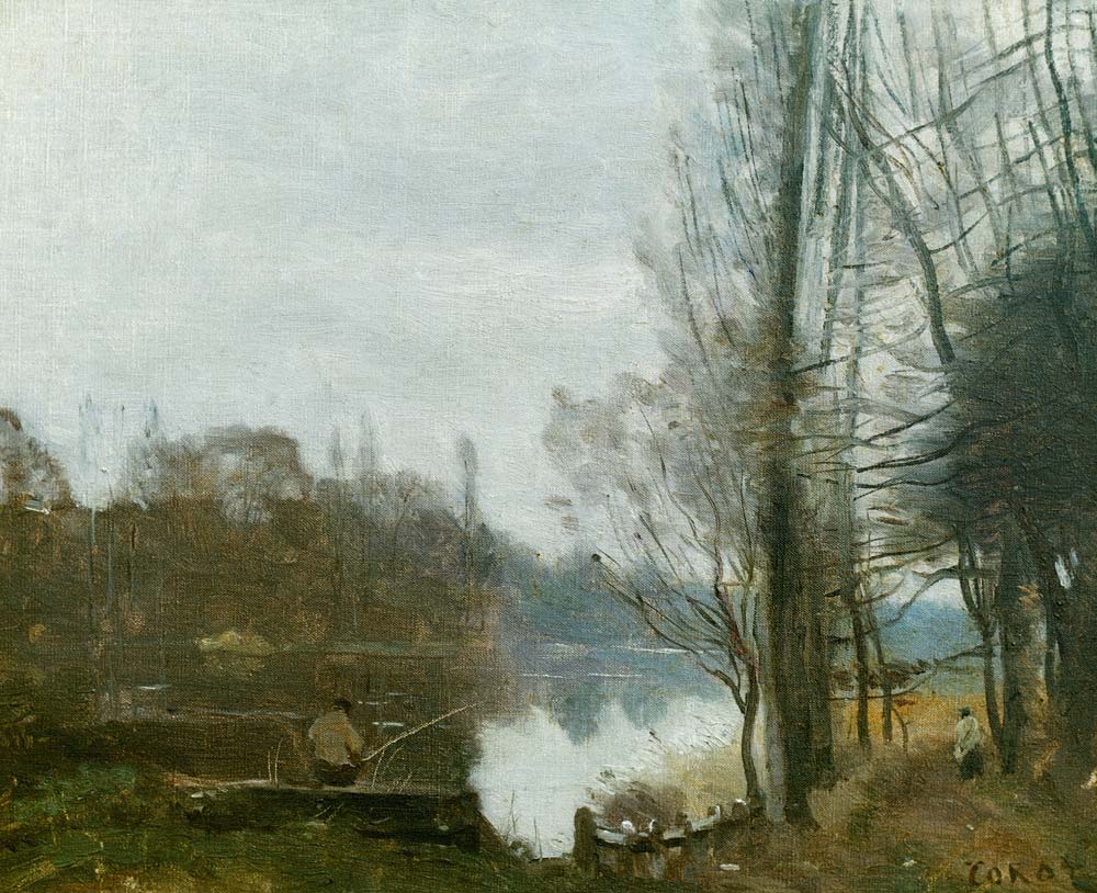 The fisherman a Jean-Babtiste-Camille Corot