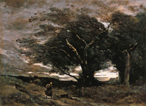 Gust of Wind a Jean-Babtiste-Camille Corot