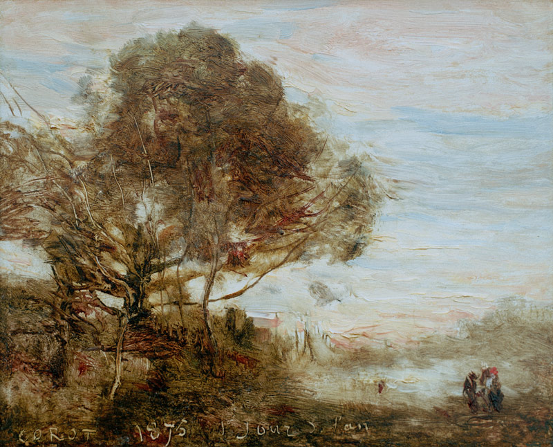 Landscape at Sunset a Jean-Babtiste-Camille Corot