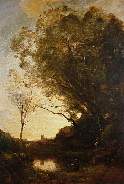 The Evening a Jean-Babtiste-Camille Corot