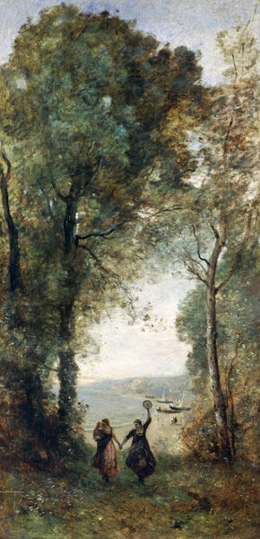 Reminiscence of the Beach of Naples a Jean-Babtiste-Camille Corot