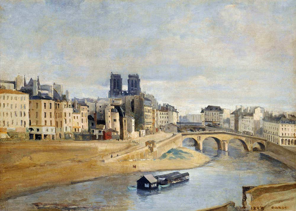 The Seine and the Quai des Orfevres a Jean-Babtiste-Camille Corot