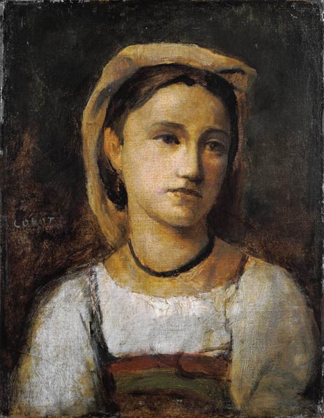 Portrait of an Italian girl. a Jean-Babtiste-Camille Corot