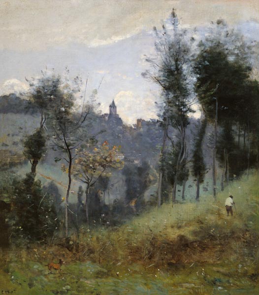 Canteleu near Rouen a Jean-Babtiste-Camille Corot