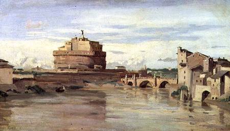 Castel Sant' Angelo and the River Tiber, Rome a Jean-Babtiste-Camille Corot