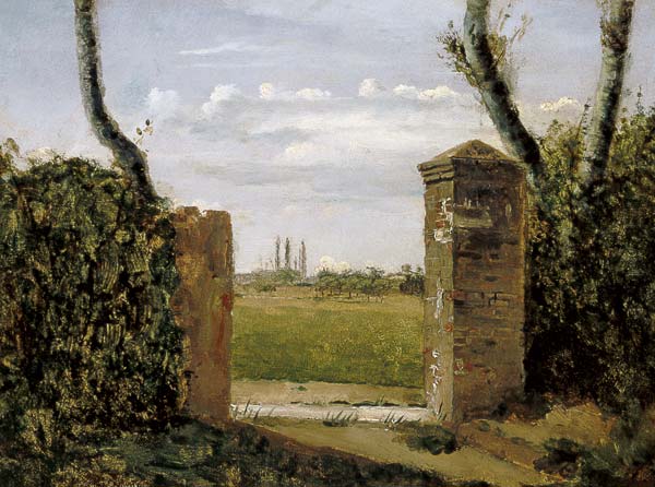 C.Corot / Gate to a Farm / Paint./ C19 a Jean-Babtiste-Camille Corot