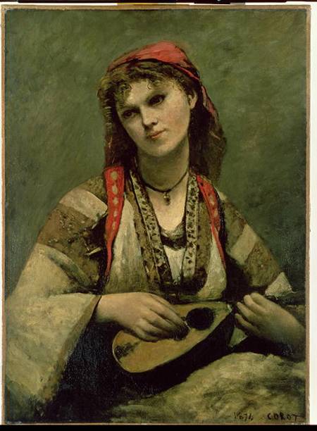 Christine Nilson (1843-1921) or The Bohemian with a Mandolin a Jean-Babtiste-Camille Corot
