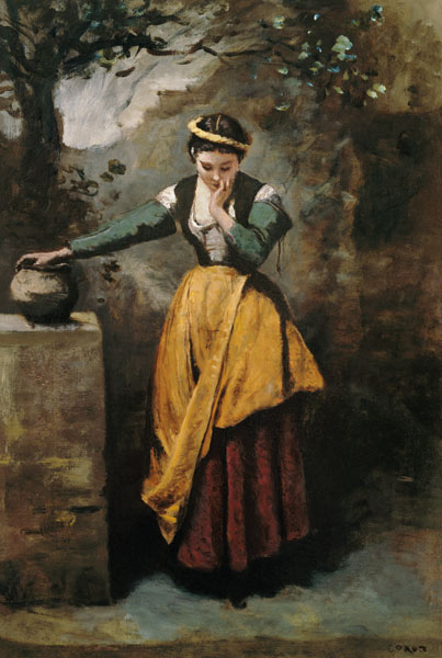 Dreamer at the Fountain a Jean-Babtiste-Camille Corot