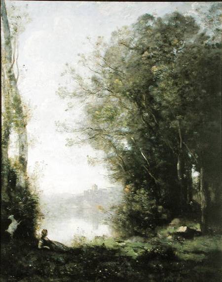 The Goatherd beside the Water a Jean-Babtiste-Camille Corot