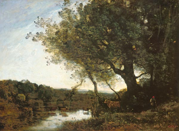 Herd in the Ford a Jean-Babtiste-Camille Corot